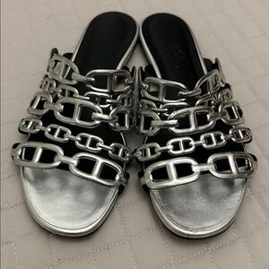 Hermes Silver Chain Women's Sandals